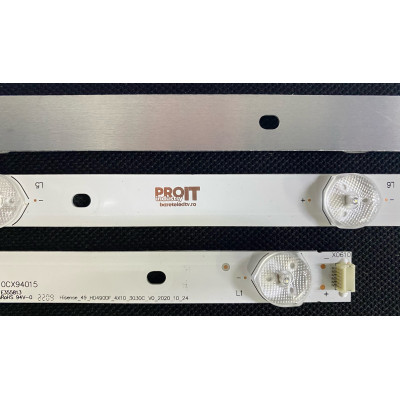 LED Backlight Strip Hisense 49" - 4 strips x 10 LEDs - 3V - 940mm - Hisense_49_HD490DU-E31_4X10_1313FCA_V0