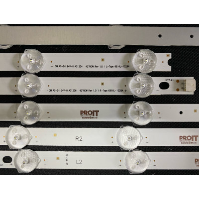 Комплект ленти LG 42" - 6 ленти x 12 LED - 3V - 6916L-1029A + 6916L-1028A - 6916L-0913A + 6916L-0882A