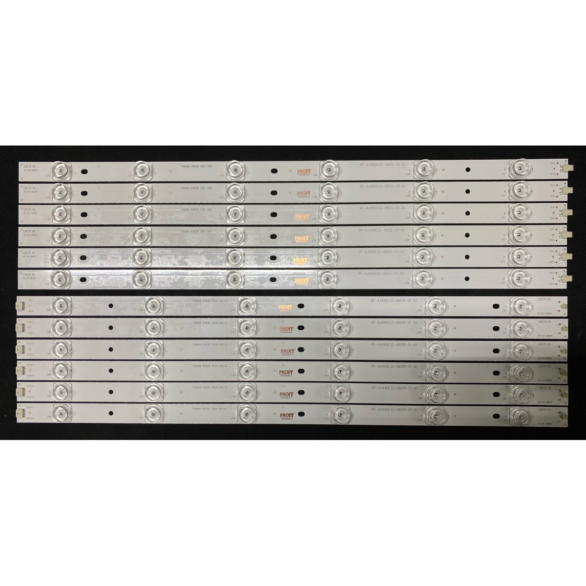 Sharp 49" TV LED háttérvilágítás készlet - 6 darab x 12 LED (6 + 6) - 6L + 6R - 3V - 998mm - RF-AJ490E32-0601L/R-01 A1