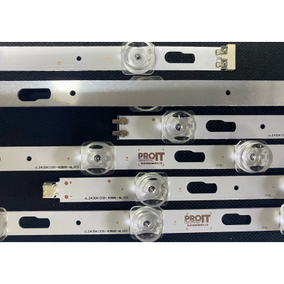 Samsung 43" TV LED háttérvilágítás készlet - 3 darab x 10 LED - 5 + 5 LED- 3V - 805mm - V0T7-430SMA-R0 + V0T7-430SMB-R0