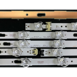 LED Backlight Strip Samsung 50" - 6 strips x 13 LEDs (6A + 6B - 7 + 6 LEDs), 12 pieces, 3V - LM41-00253A + LM41-00254A