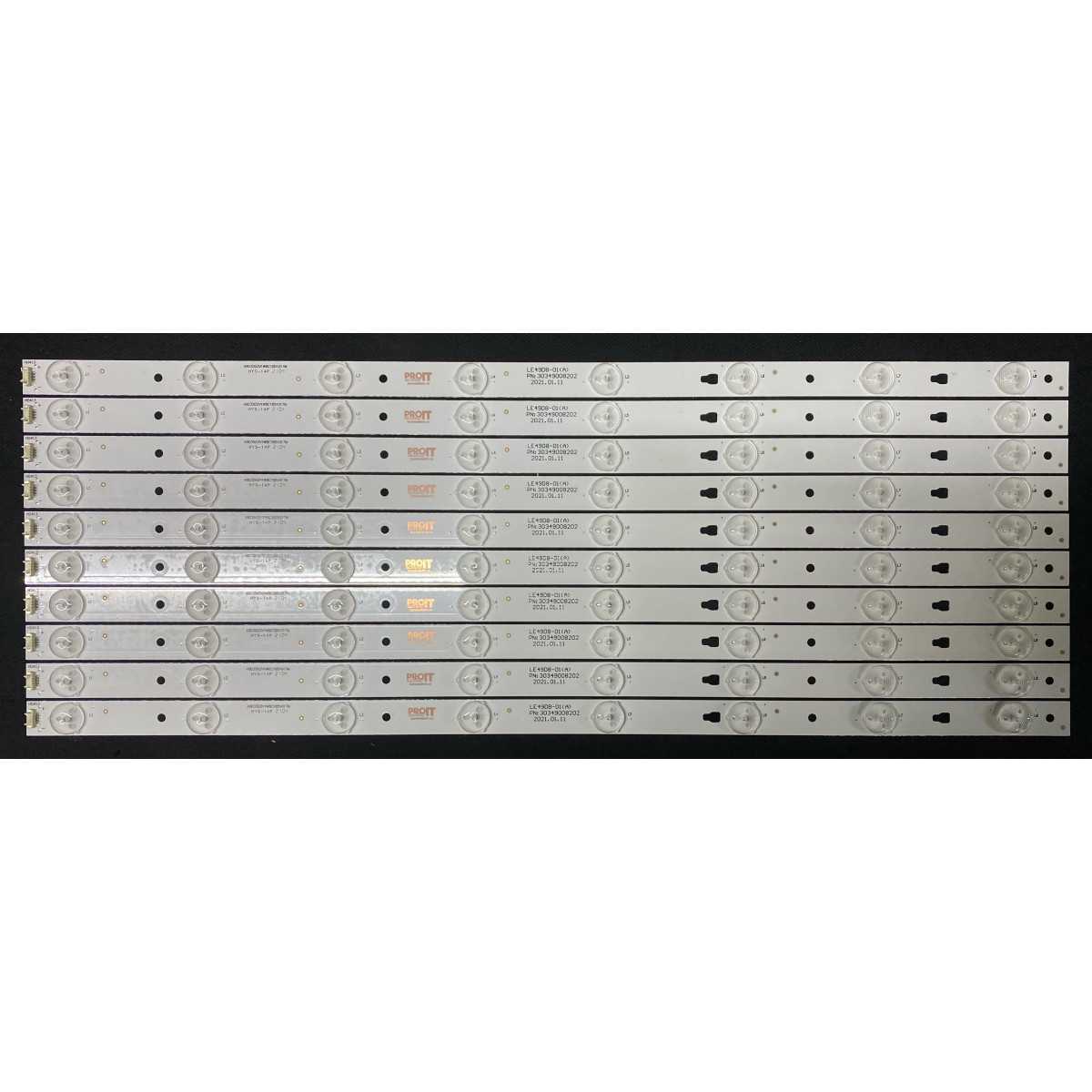 LED Backlight Strip other brands 49" - 10 strips x 8 LEDs - 3V - 510mm - LE49D8-01 (A) - LE50D8-03 (A)