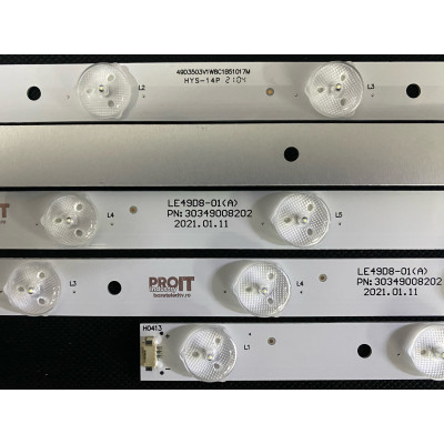 LED Backlight Strip other brands 49" - 10 strips x 8 LEDs - 3V - 510mm - LE49D8-01 (A) - LE50D8-03 (A)