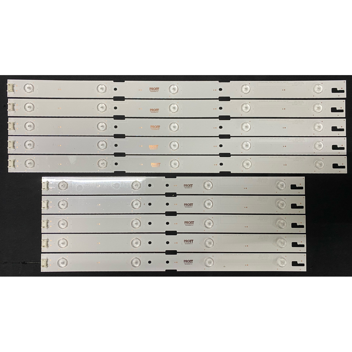 Комплект ленти универсални 43" - 10 ленти - 5x5 + 5x4 LED - 3V - 850mm - IC-B-HWVR43D641L