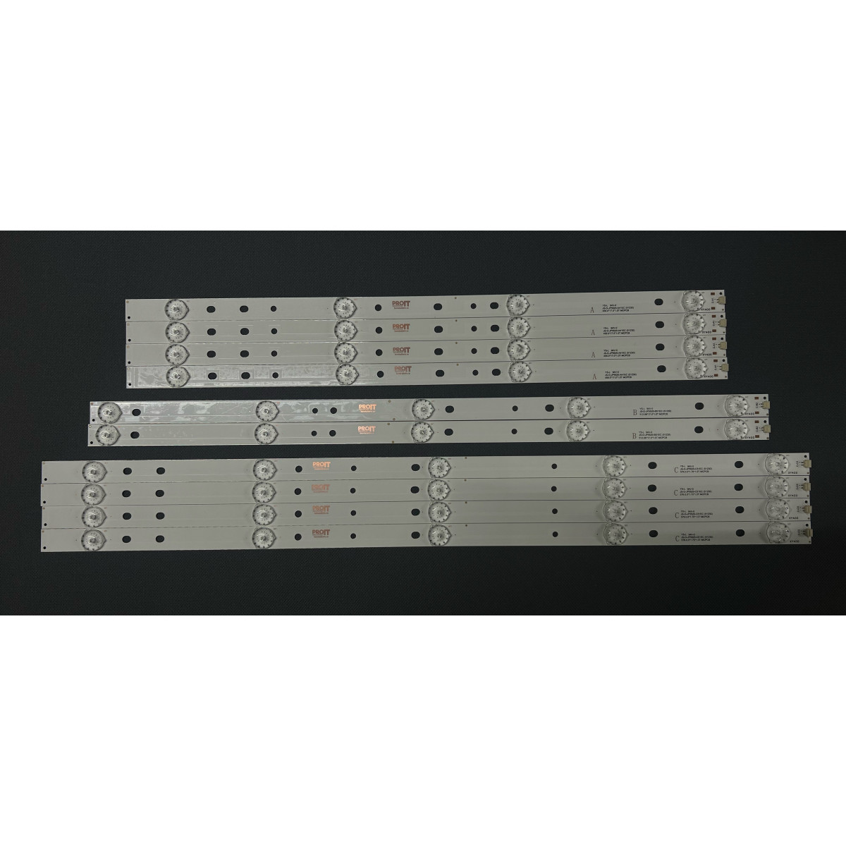 LED Backlight Strip other brands 55" - 10 strips - 4A + 2B + 4C - 6V - 455/512/576mm - MS-L0956 - JS-D-JP5520-A41EC/B41EC/C41EC
