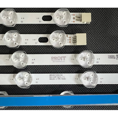 Комплект ленти универсални 39" 40" - 5 ленти - 4A x 7 LED + 1B x 8 LED, 355mm