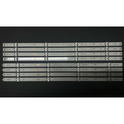 LED Backlight Strip LG 49" - 4 strips x (4+4 LEDs), 4A + 4B, total 8 strips, Innotek 15.5Y