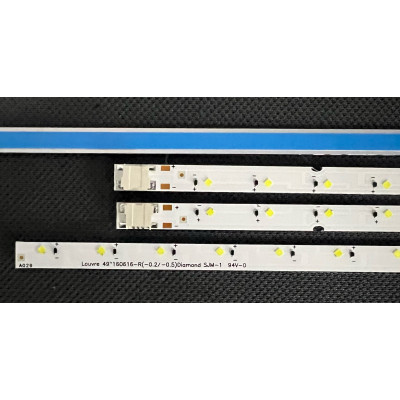 Samsung 49" TV LED háttérvilágítás készlet - 2 oldalsó szalag x 31 LED - 514mm - V6LF_490SFA_LED31 + V6LF_490SFB_LED31