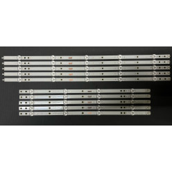 LED Backlight Strip Philips 50" - 5 strips x 9 LEDs, 10 pieces, 5L + 5R, 4 + 5 LEDs, 3V - LB50086 V0_00 + LB50086 V1_00