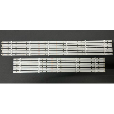 LED Backlight Strip Philips 65" - 6 strips x 11 LEDs (6 + 5) - 3V - 1305mm - LB65065 V0_00 + LB65065 V1_00