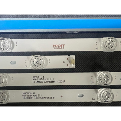 Philips 58" TV LED háttérvilágítás készlet - 6 darab x 11 LED (6 + 5) - 3V - 1150mm - LB-GM3030-GJ0D22586X11PC09-L-T + R-T