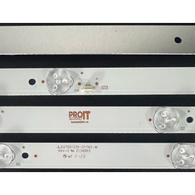 Комплект ленти универсални 28" - 3 ленти x 5 LED - 3V - 503mm - JL.D27551235-017AS-M - JL.D27551235-392BS-M-V01