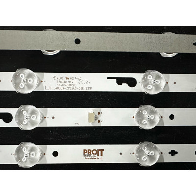 LED Backlight Strip Vortex 40" - 2 strips x 9 LEDs - 3V - 750mm - TCL40D09-ZC22AG-06E - 4C-LB400T-ZC1