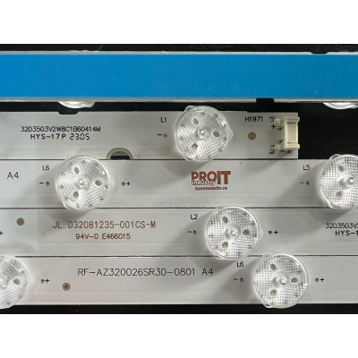 LED Backlight Strip LG 32" - 2 strips x 8 LEDs - 3V - 605mm - RF-AZ320026SR30-0801 A5