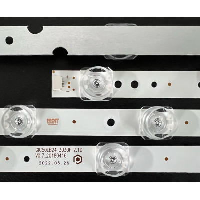 LED Backlight Strip other brands / TCL 50" - 4 strips x 7 LEDs - 6V - 460mm -  4C-LB5007-YH01J - 4C-LB5007-ZM02J