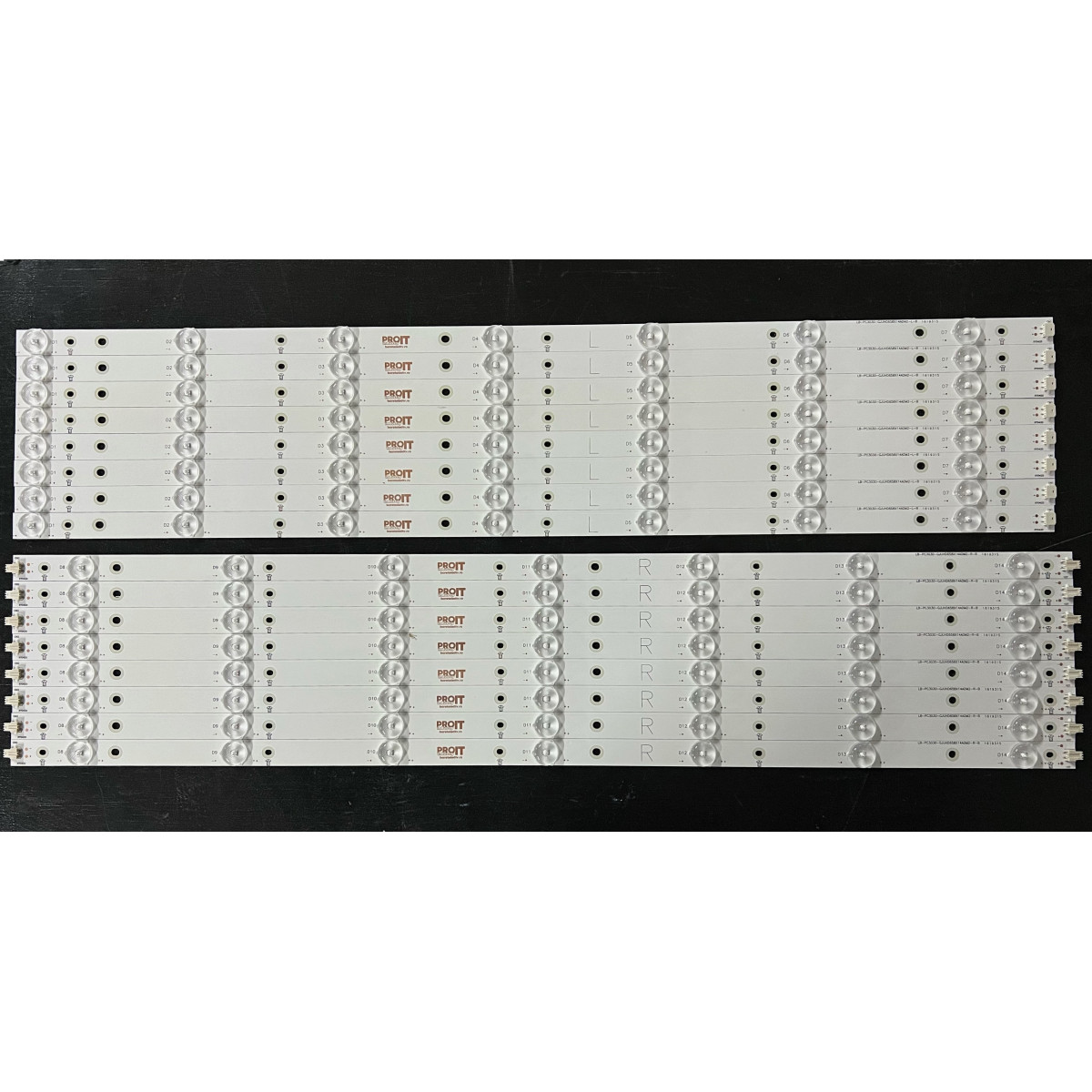 LED Backlight Strip Philips 65" - 8 strips x 14 LEDs  (7 + 7) - 3V - 1300mm