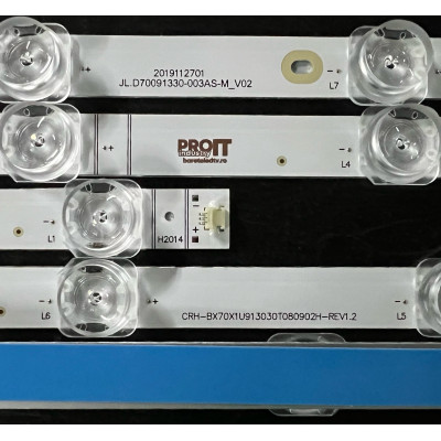 LED Backlight Strip Hisense 70" - 8 strips x 9 LEDs - 3V - 680mm - CRH-BX70X1U913030T080902H-REV1.2