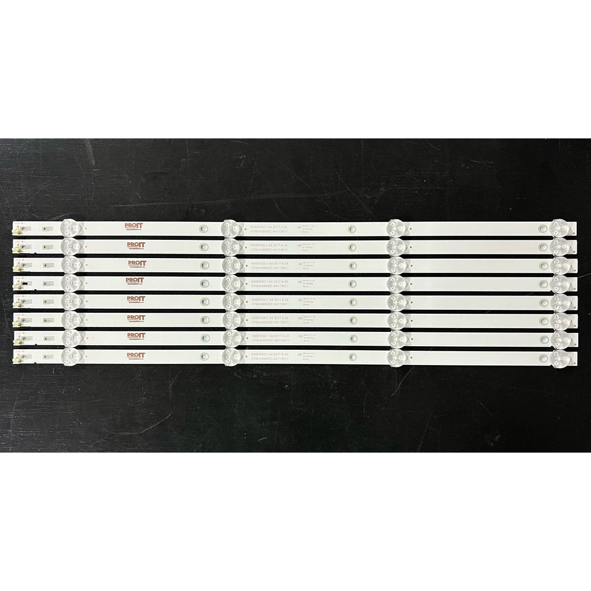 LED Backlight Strip other brands 49" - 8 strips x 4 LEDs - 6V - 477mm - K490WDC1 A4 - 4708-K49WDC-A4113N01