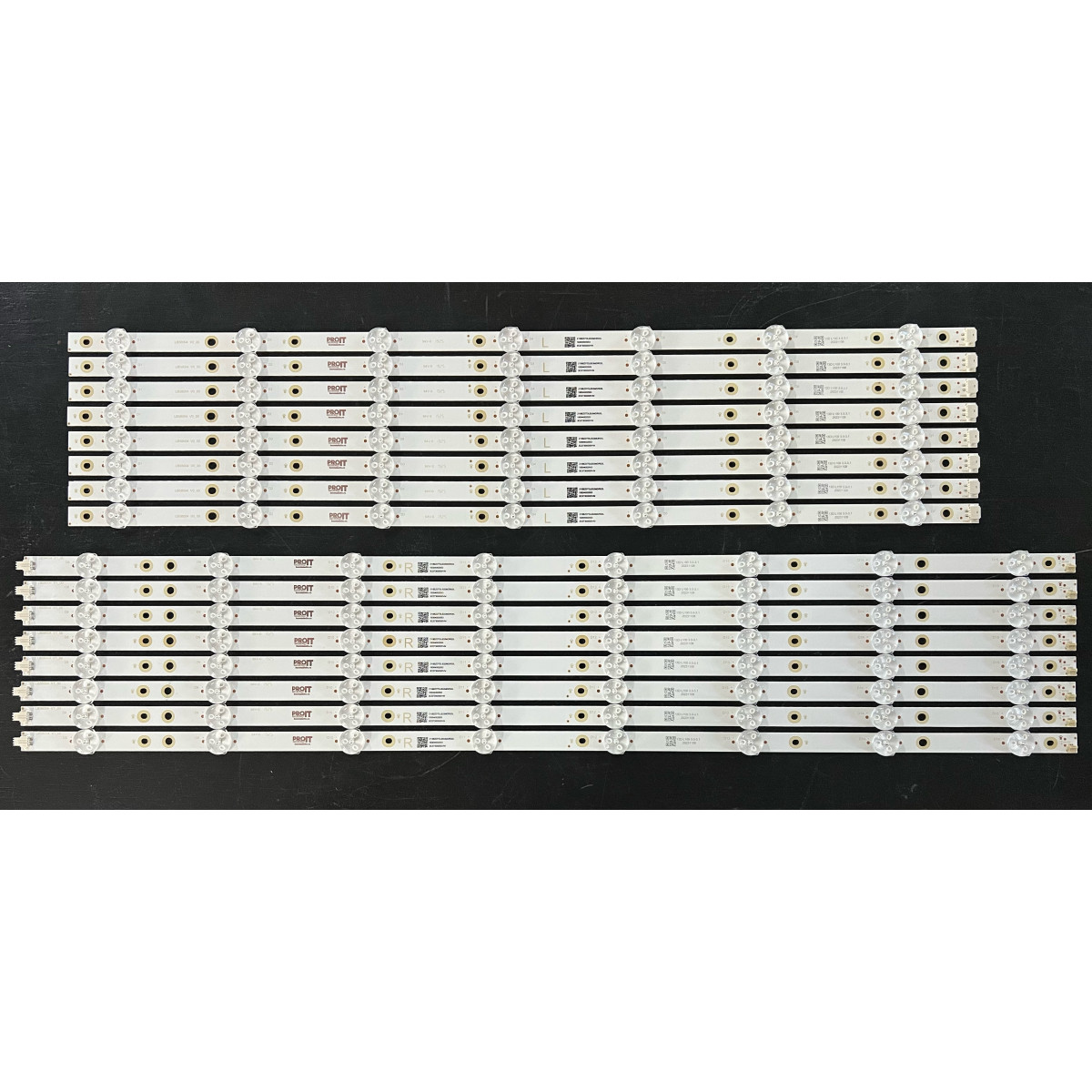 LED Backlight Strip Philips 58" - 8 strips x 15 LEDs (7 + 8) - 3V - 1205mm - LB58004 V0_00 + LB58004 V1_01