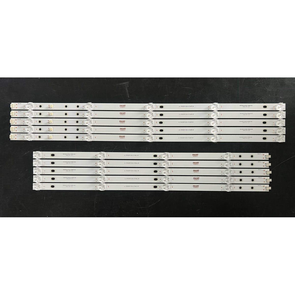 LED Backlight Strip other brands 55" - 5 strips x 9 LEDs (4 + 5) - 3V - 1050mm - JL.D55091330-140CL-M +  JL.D55091330-140CR-M