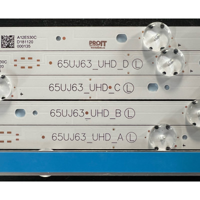 Комплект ленти LG 65" - 6 ленти x 10 LED (5 + 5) - 3V -  1330mm - 3A+3B+3C+3D - SSC_65UJ63_UHD_A B C D