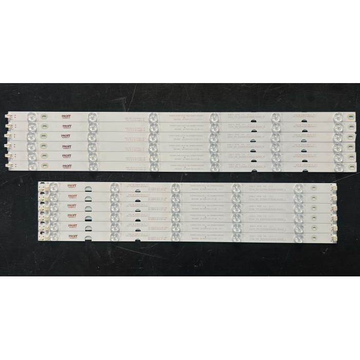 LED Backlight Strip other brands 55" - 6 strips x 11 LEDs (5 + 6) - 3V - 1110mm - LB-C550F14-E4-S-G1-DL9/DL10 - LB55061