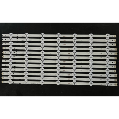 LED Backlight Strip Philips 55" - 6 strips x 10 LEDs (5 + 5) - 3R1+3L1+3R2+3L2 - 3V - 55" V14 DRT Rev0.0