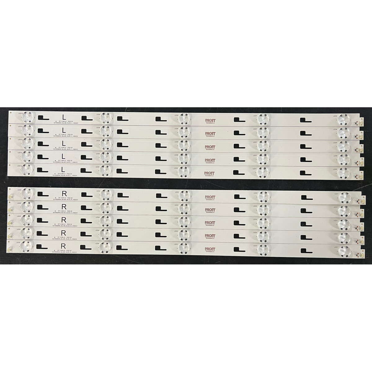 Комплект ленти Sony 55" - 10 ленти x 5 LED - 5L + 5R - 3V - 540mm - SVY550AH0 5LED_L R - LSY550FN01-001