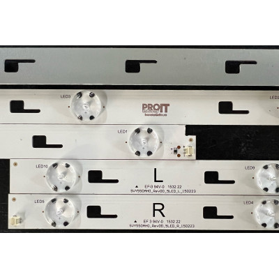 LED Backlight Strip Sony 55" - 10 strips x 5 LEDs - 5L + 5R - 3V - 540mm - SVY550AH0 5LED_L R - LSY550FN01-001