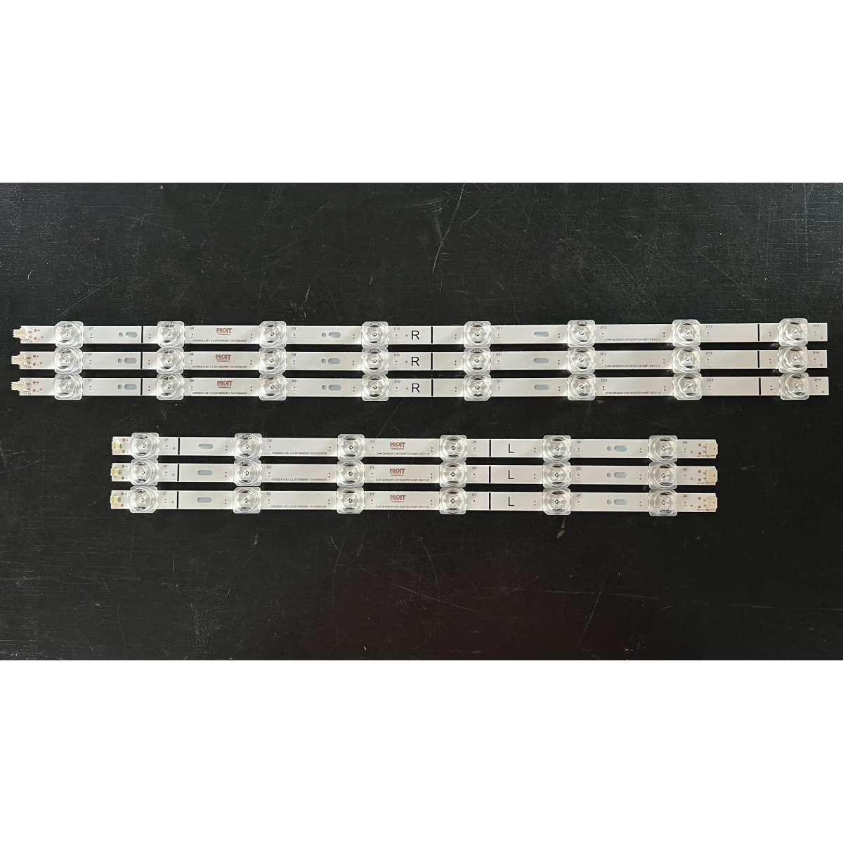 LED Backlight Strip Hisense 50" - 3 strips x 14 LEDs (8 + 6) - 3V - 915mm - CRH-BX500X1U913030T031498T-REV1.0
