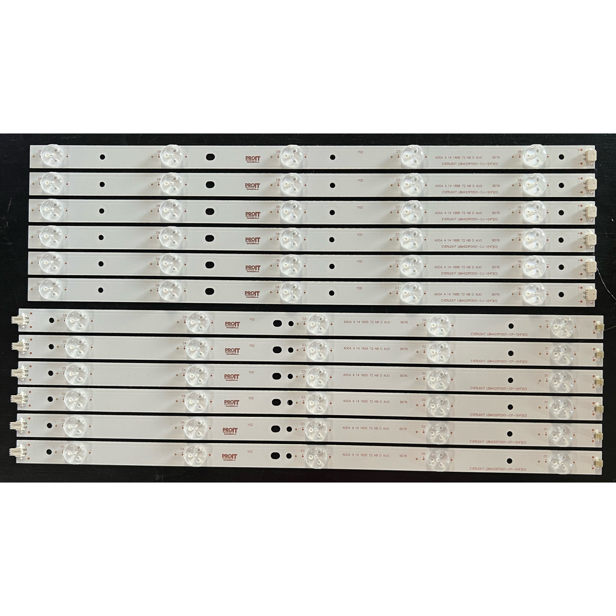 LED Backlight Strip Sharp 42" - 6 strips x 10 LEDs (5 + 5) - 3V -  840mm - LBM420P0501-CJ-1 (HF)(0) + LBM420P0501-CP-1 (HF)(0)