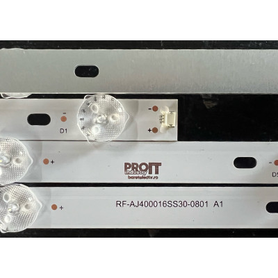 LED Backlight Strip Sharp 40" - 3 strips x 8 LEDs - 3V - 765mm - RF-AJ400016SS30-0801 A1