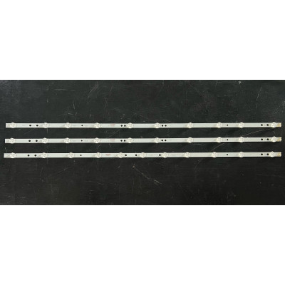 LED Backlight Strip other brands 43" - 3 strips - 2A x 10 LEDs + 1B x 11 LEDs - 3V - 800mm - 17DLB43VER7 - 17DLB43VER14