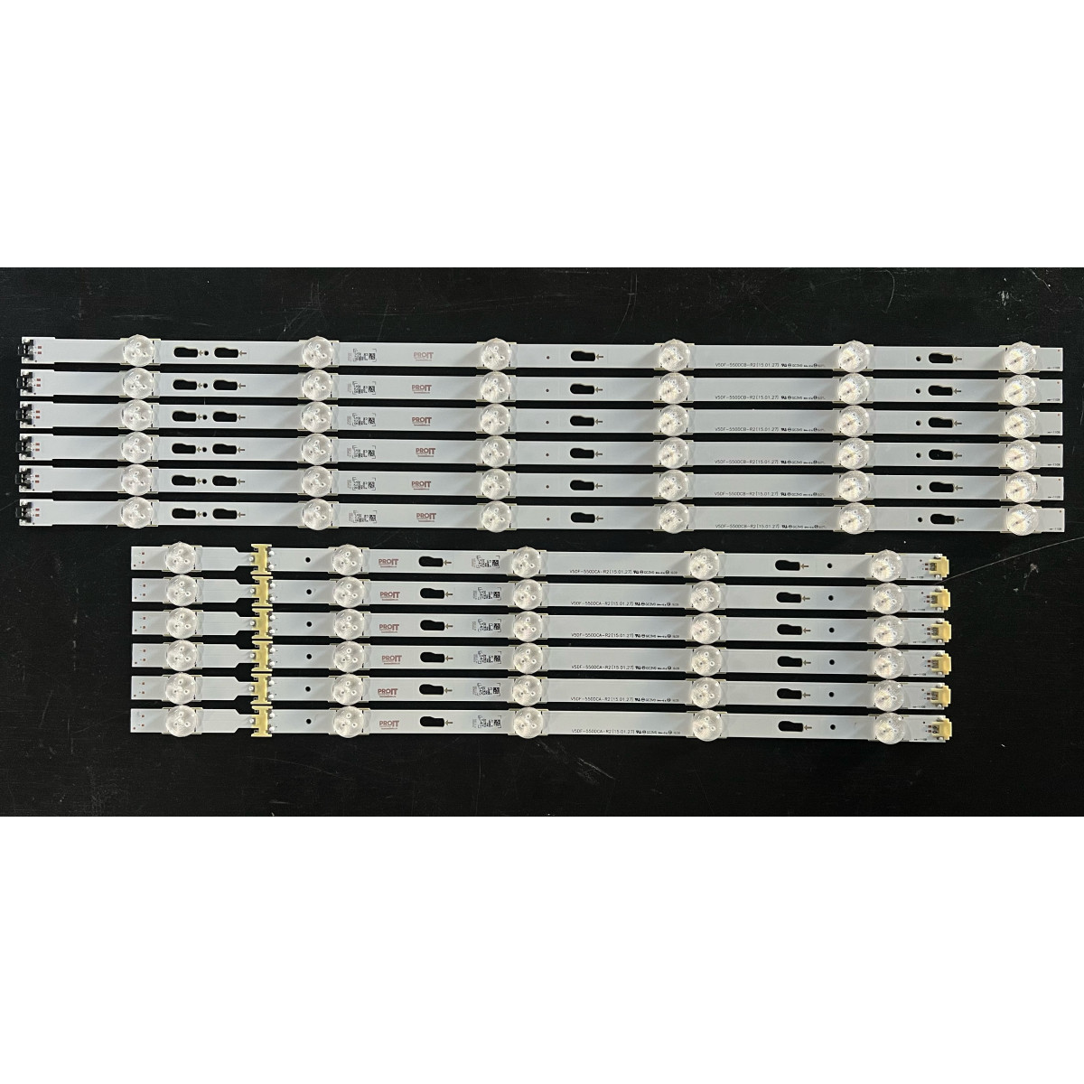 LED Backlight Strip Samsung 55" - 6 strips x 11 LEDs (5 + 6) - 3V - 1130mm - V5DF-550DCA-R2 + V5DF-550DCB-R2