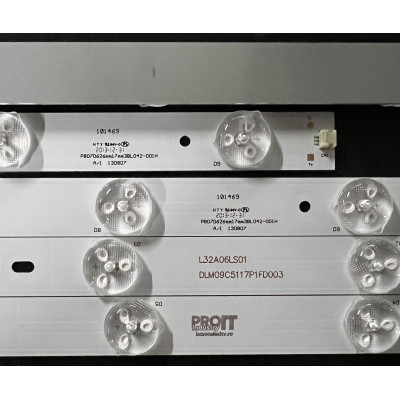 LED Backlight Strip other brands 32" - 3 strips x 9 LEDs - 6V - 626mm - PB07D626mm17mm3BL042-001H