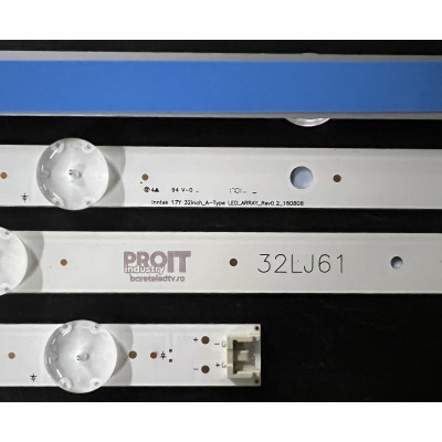 LED Backlight Strip LG 32" - 2 strips x 5 LEDs - 3V - 32LJ61, 615mm - 32LK61