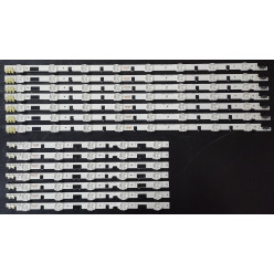 LED Backlight Strip Samsung 40" - 7 double strips (8 + 5 LEDs), 14 pieces, 3V - D2GE-400SCA-R3, D2GE-400SCB-R3