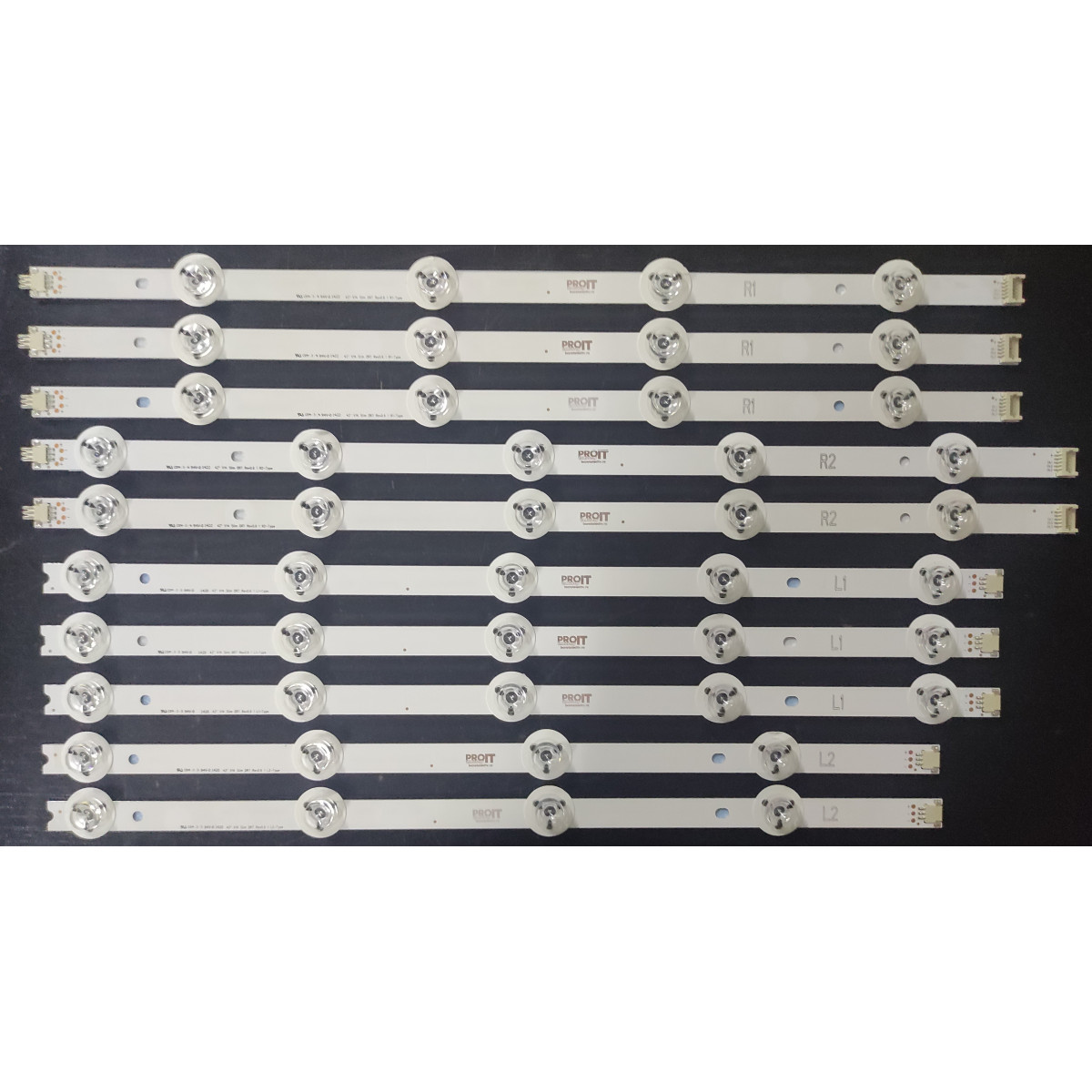 LED Backlight Strip LG 42" - 10 strips - 3R1+3L1+2R2+2L2, 3V, 820mm - 42" V14 Slim DRT Rev0.6