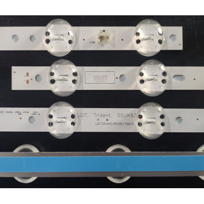LED Backlight Strip LG 55" - 3 strips x 8 LEDs - 6V - 598mm - LGIT Trident 55UK63 - LG Innotek 55inch 55UK63