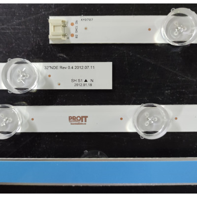 LED Backlight Strip LG 32" - 4 strips x 7 LEDs - 3V - 630mm - LG Innotek 32" NDE Rev 0.4