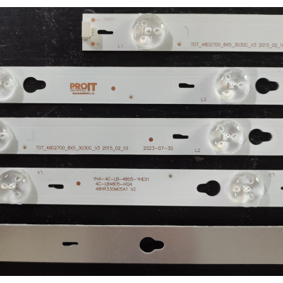 LED Backlight Strip Thomson 48" - 8 strips x 5 LEDs - 6V - 490mm - TOT_48D2700_8X5_3030C_V3