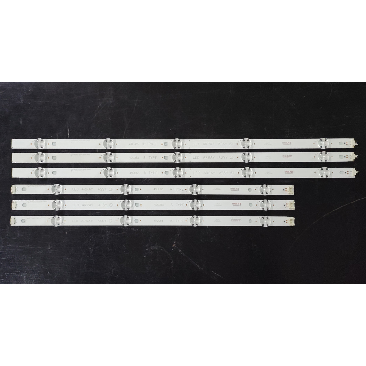 LED Backlight Strip LG 49" - 3 strips x 9 LEDs - 4 + 5 LEDs - A + B - 6 strips - 49UJ65 A Type + 49UJ65 B Type