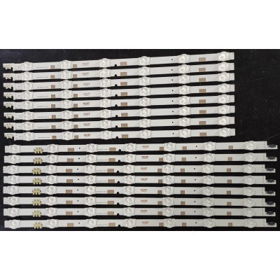 LED Backlight Strip Samsung 50" - 8 strips x 13 LEDs - 7 + 6 LEDs - 16 pieces - 3V - 1024mm - V5DR_500SCA_R1 + V5DR_500SCB_R1
