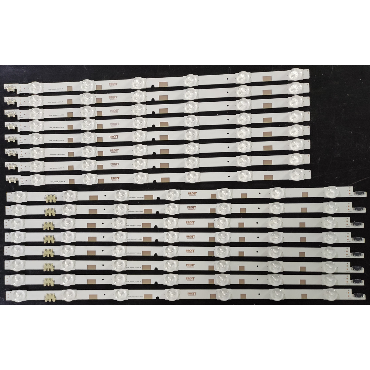 LED Backlight Strip Samsung 50" - 8 strips x 13 LEDs - 7 + 6 LEDs - 16 pieces - 3V - 1024mm - V5DR_500SCA_R1 + V5DR_500SCB_R1