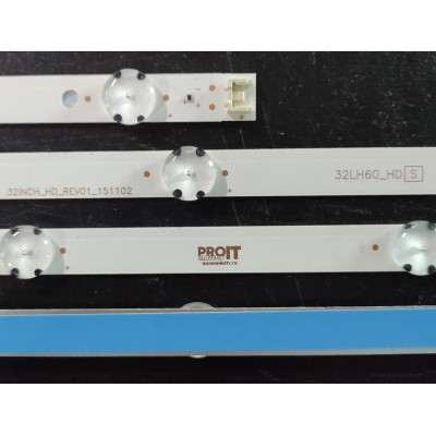 LED Backlight Strip LG 32" - 2 strips x 6 LEDs - 3V - 615mm - 32LH60_HD