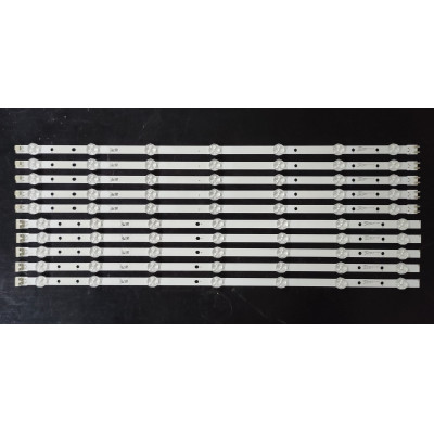 LED Backlight Strip Samsung 55" - 5 strips x 14 (5 + 5) LEDs - 3V - 1088mm - D3GE-550SMA-R1 + D3GE-550SMB-R0