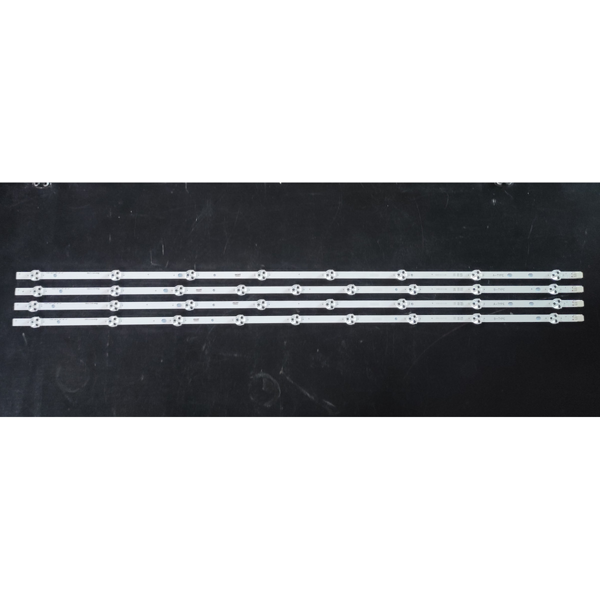 LED Backlight Strip other brands 43" - 4 strips - 2A x 8 LEDs + 2B x 9 LEDs, 3V, 817mm - 17DLB43VER3