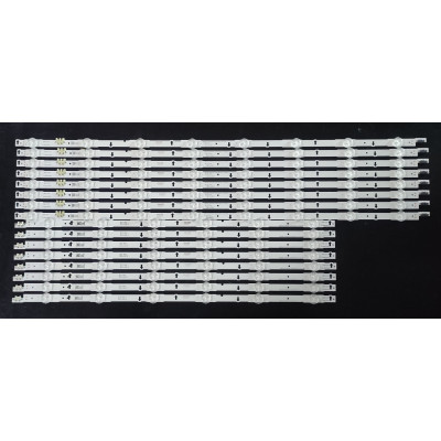 LED Backlight Strip Samsung 65" - 8 strips x 14 LEDs (8 + 6 LEDs), 16 pieces, 3V - D4GE-650DCA-R2 + D4GE-650DCB-R2