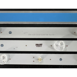 Комплект ленти универсални / Utok 39" - 3 ленти x 6 LED - 3V - 714mm - 6501L714000020