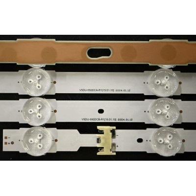 Samsung 55" TV LED háttérvilágítás készlet - 6 darab x 14 LED (8 + 6 LED), 3V, V5DU-550DCA-R1 V5DU-550DCB-R1